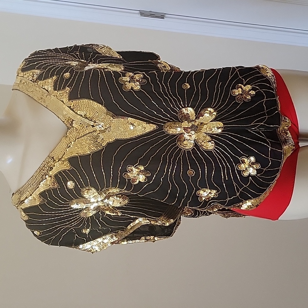 Vintage butterfly sequin top